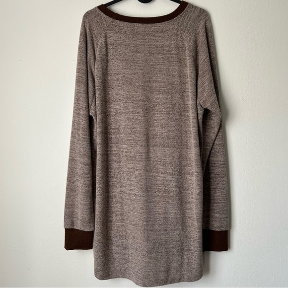 Wekili | Color Block Long-Sleeve Tunic Tops Crew Neck Sweatshirt Pockets - Picture 2 of 10